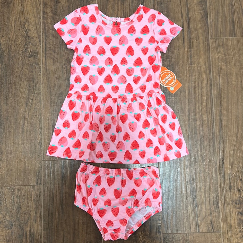 Toddler Strawberry Dress with Bloomers 🍓
